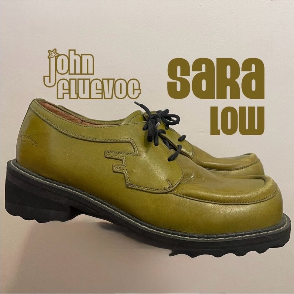 John Fluevog Sara Low Chartreuse Men's Oxfords